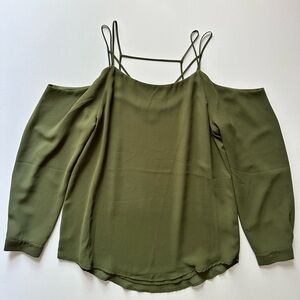 Elegant Olive Off-Shoulder Blouse